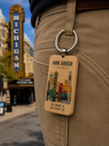 Ann Arbor Wood Keychain
